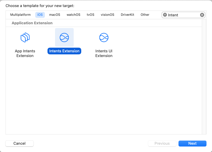 Create intents extension
