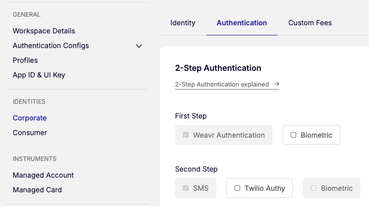 Corporates Authentication